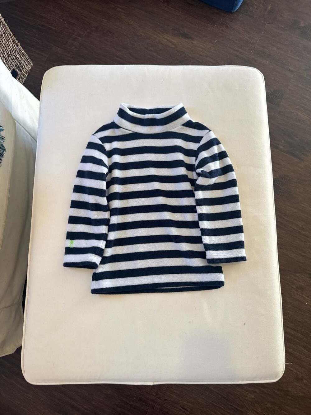 Dudley Stephens Kids 4T Navy and White Striped Fleece Mock Neck Pullover